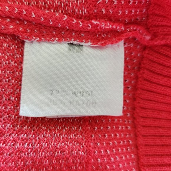 St. John Sport knit salmon/orange wool  Sweater  logo Vest  SZ S - Picture 5 of 7
